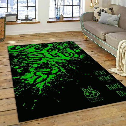 Razer Logo Game Snake Cartoon Customized Rug Carpet for Living Room Bedroom Decor,Non-slip Decoration for Sofa Doormat Gift Kid