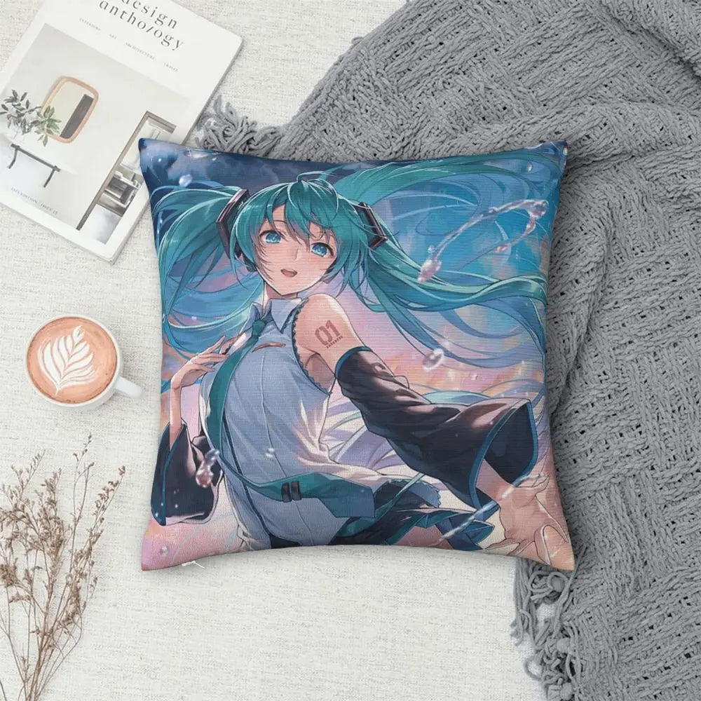 Cushion Covers Anime Hatsune Miku Pillow Case Awesome Decor Pillowcover for Living Room 40*40cm