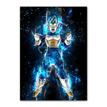 Dragon Ball Goku Van Gogh Starry Night Anime Oil Painting Poster Canvas Painting Dragon Ball Super Vegeta kid's Wall Painting