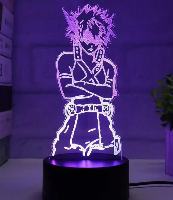 3d Led Night Light Anime My Hero Academia for Bedroom Decor Birthday Gift Manga Gadget My Hero Academia Katsuki Bakugo Lamp 3d