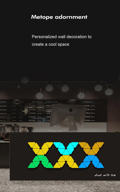 5V USB WIFI RGB LED Quantum Lamp Triangle LED Night Light DIY Game LED Wall Lamp For Home Bedroom Decoration Atmosphere Lamps