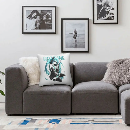 Cushion Covers Anime Hatsune Miku Pillow Case Awesome Decor Pillowcover for Living Room 40*40cm