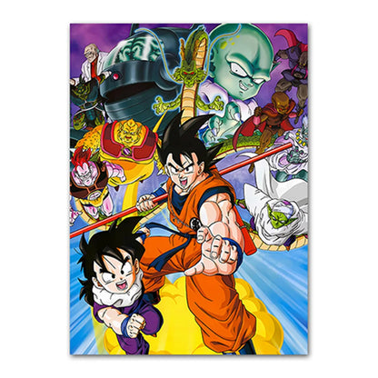 Dragon Ball Goku Van Gogh Starry Night Anime Oil Painting Poster Canvas Painting Dragon Ball Super Vegeta kid's Wall Painting