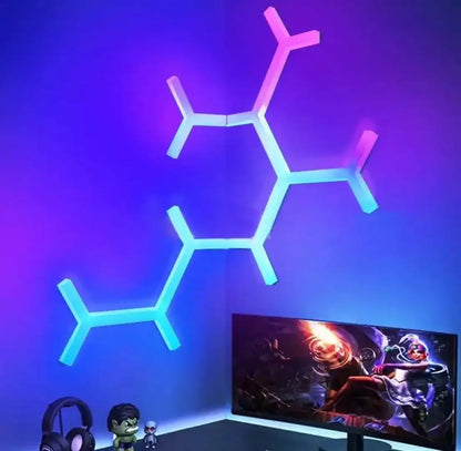 WIFI APP Smart Lamp Tuya Music Rhythm Control Splicing Ambient Quantum Lights LED Night Light for Game Room Bedroom Decoration