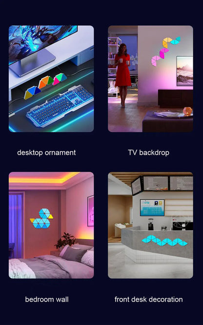 5V USB WIFI RGB LED Quantum Lamp Triangle LED Night Light DIY Game LED Wall Lamp For Home Bedroom Decoration Atmosphere Lamps