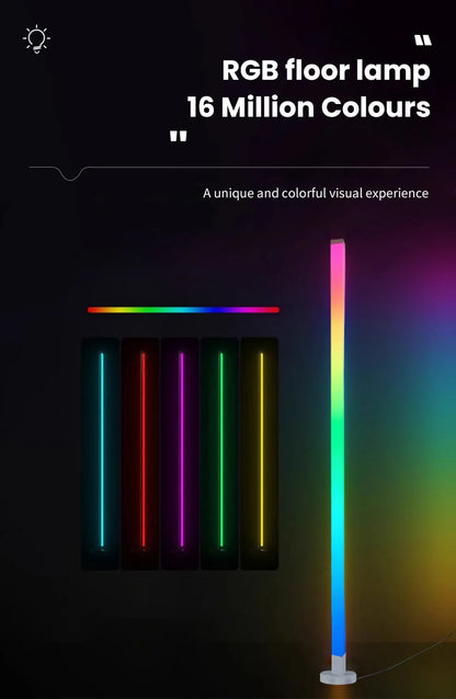 Smart RGB LED Floor Lamp Remote/Switch/APP Control USB Music Sync Corner Modern Mood Standing Light For Living Room Gaming Party