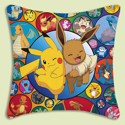 Cushion Covers  Anime P-Pokemon Pillow Covers Cartoon Sofa Decorative Home Double-sided Printing Short Plush Cute Cushion Cover