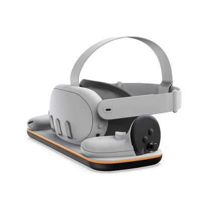 For Oculus Quest 3 VR Headset Charging Dock Dual Controller Contact Charger Stand With LED Light For Meta Quest 3 Charge Station