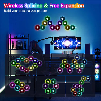 5V Led Esports Atmosphere Light Bluetooth Quantum Lamp Smart App RGB Remote Control Background Wall Bedroom DIY Decor Wall Lamp
