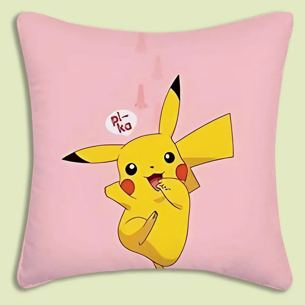 Cushion Covers  Anime P-Pokemon Pillow Covers Cartoon Sofa Decorative Home Double-sided Printing Short Plush Cute Cushion Cover