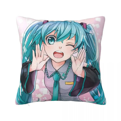 Cushion Covers Anime Hatsune Miku Pillow Case Awesome Decor Pillowcover for Living Room 40*40cm