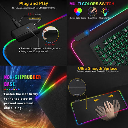 ARC Raiders Mouse Pad Anime Gaming Mouse Pad LED Table Pads Backlit Rubber Desktop XXL RGB Desk Mats
