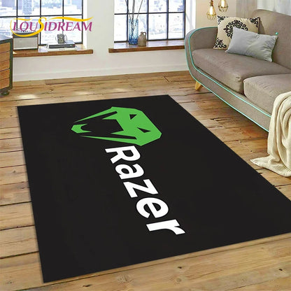 Razer Logo Game Snake Cartoon Customized Rug Carpet for Living Room Bedroom Decor,Non-slip Decoration for Sofa Doormat Gift Kid
