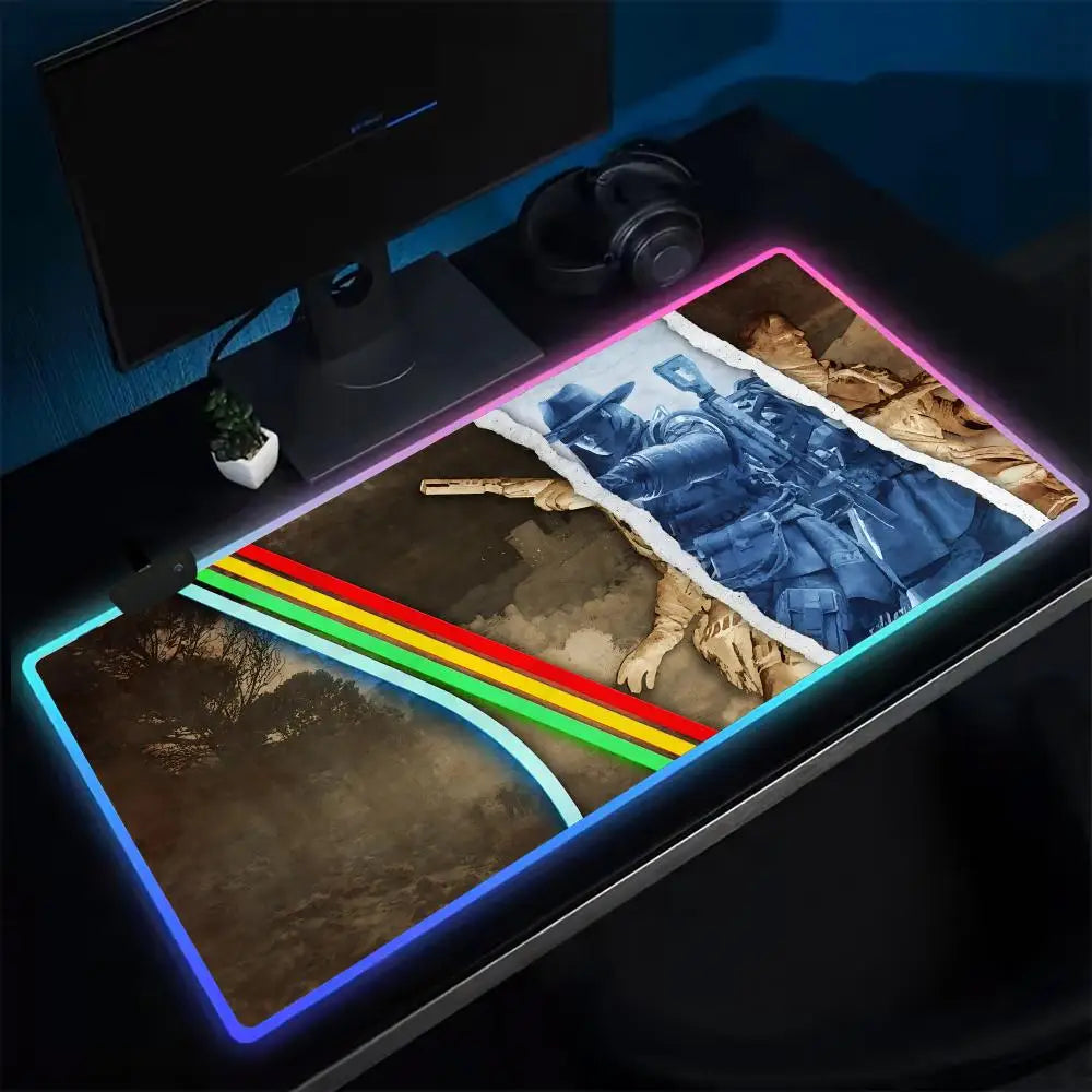 ARC Raiders Mouse Pad Anime Gaming Mouse Pad LED Table Pads Backlit Rubber Desktop XXL RGB Desk Mats