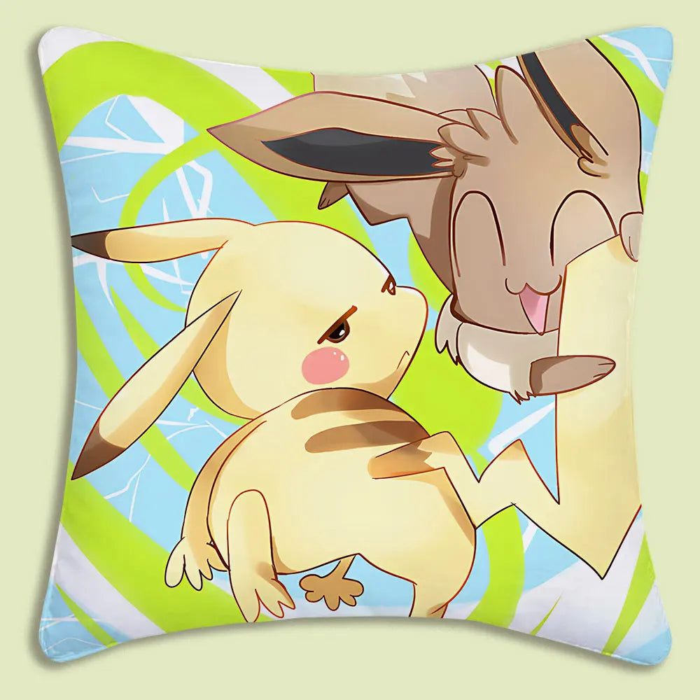 Cushion Covers  Anime P-Pokemon Pillow Covers Cartoon Sofa Decorative Home Double-sided Printing Short Plush Cute Cushion Cover