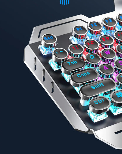 RGB Backlit Mechanical Keyboard Hotswap E-Sports Game Computer Wired 104 Key Steampunk Aluminum Alloy Gamer Home Office Keyboard