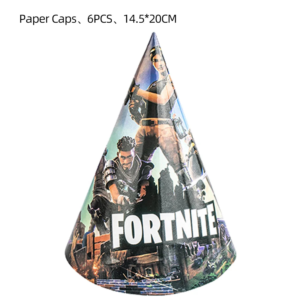 Hot Shooting Game Fortnition Birthday Decoration Disposable Tableware Plate Tablecloh Cup Baby Shower Boys Party Supplies and more