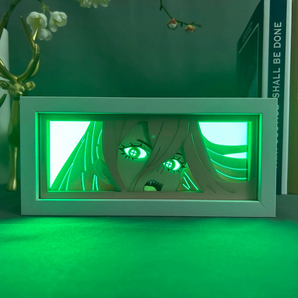 Anime Led Night Light Box Chainsaw Man Power For Hoom Decor Nightlight Paper Cut Shadow Box Manga Gifts For Girls Manga Lightbox