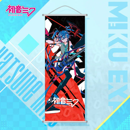 Hatsune Miku New Hanging Picture Cartoon Hatsune Miku Scroll Canvas Painting Two-dimensional Anime Peripherals Gifts for Girls