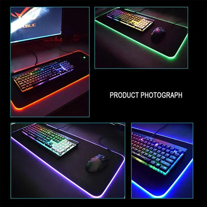 Large RGB LED Mousepad Attack on Titan Mouse Pads Anime Cool Gaming Tapis De Souris Carpet Laptop XXL Gabinete Gamer Accessories