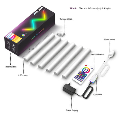 LED Smart Wall Light RGB Light Bar Bluetooth WIFIAPP Control Music Sync DIY Night Light TV Bedroom Game Room Bar Decoration
