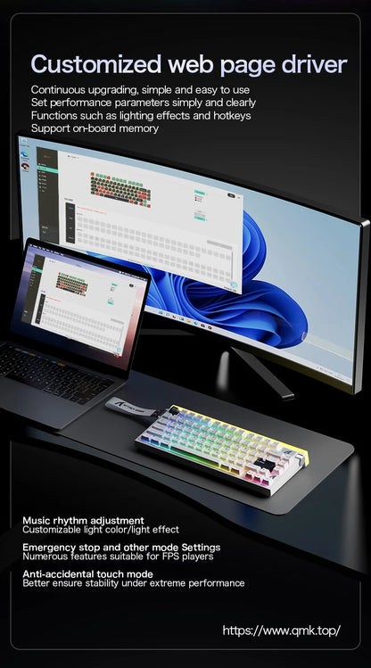 ATTACK SHARK R85 HE Wired 8KHz Magnetic Keyboard,0.005mm RT Accuracy,Support RT/Snap Tap/DKS/MT/TGL,With Custom Lightbox