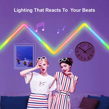 LED Smart Wall Light RGB Light Bar Bluetooth WIFIAPP Control Music Sync DIY Night Light TV Bedroom Game Room Bar Decoration
