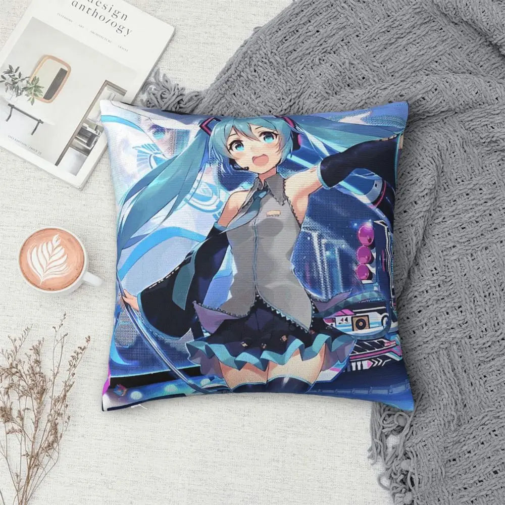 Cushion Covers Anime Hatsune Miku Pillow Case Awesome Decor Pillowcover for Living Room 40*40cm
