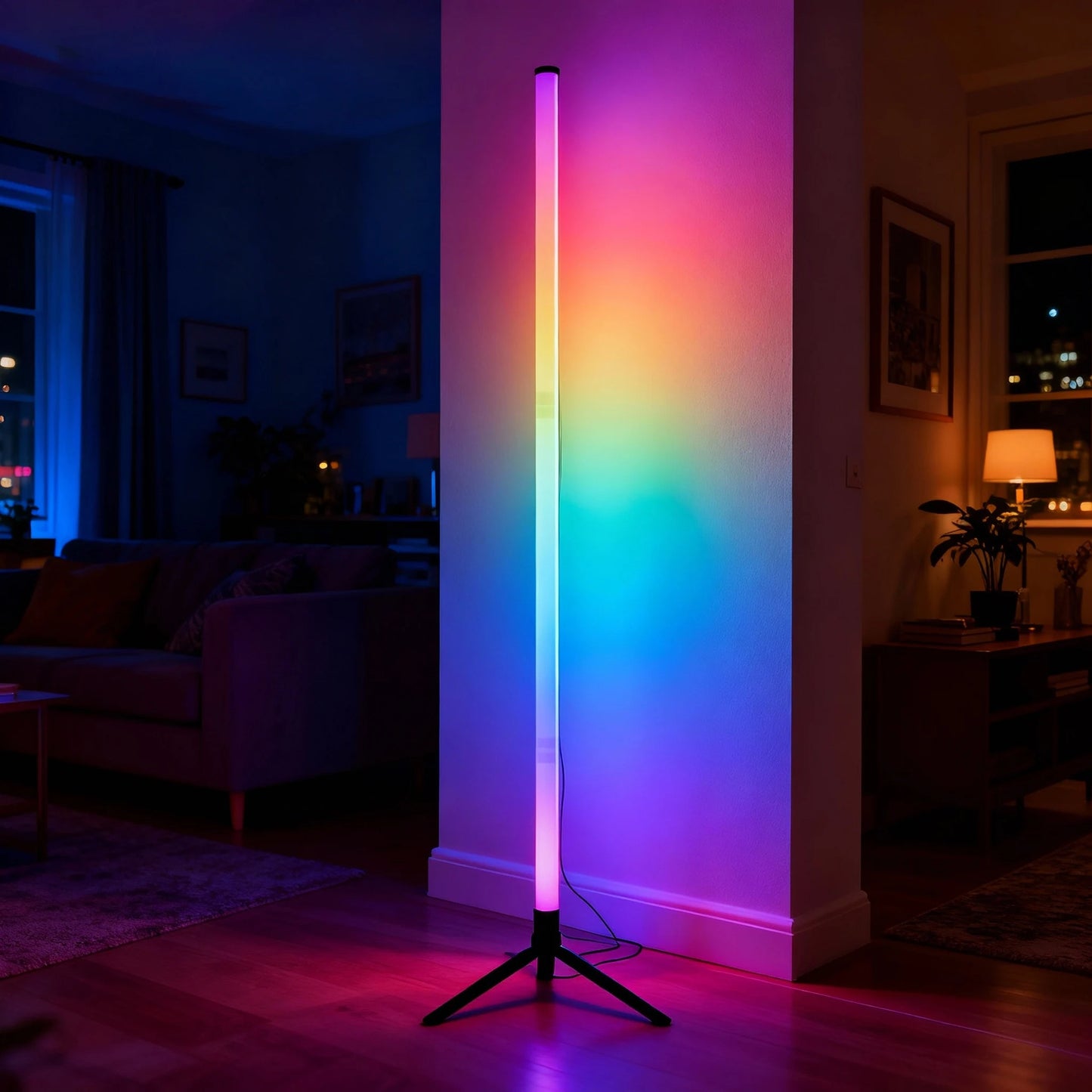 Smart LED Floor Lamp with RGB Remote And APP Control Music Sync Corner Lighting Timer Modern Mood for Living Room And Gaming