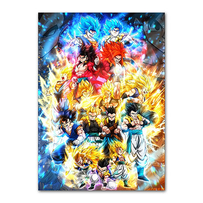 Dragon Ball Goku Van Gogh Starry Night Anime Oil Painting Poster Canvas Painting Dragon Ball Super Vegeta kid's Wall Painting