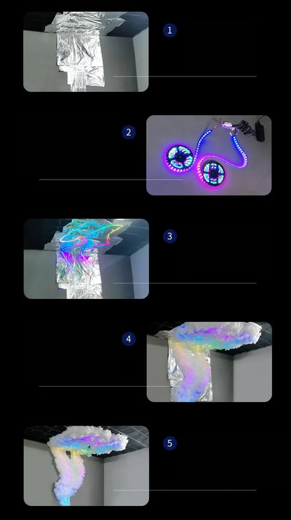 DIY Thunder Cloud Light Strip with APP & Remote control, LED Cotton Cloud Ceiling Lightfor Bedroom Gaming Room Decor