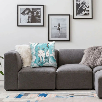 Cushion Covers Anime Hatsune Miku Pillow Case Awesome Decor Pillowcover for Living Room 40*40cm