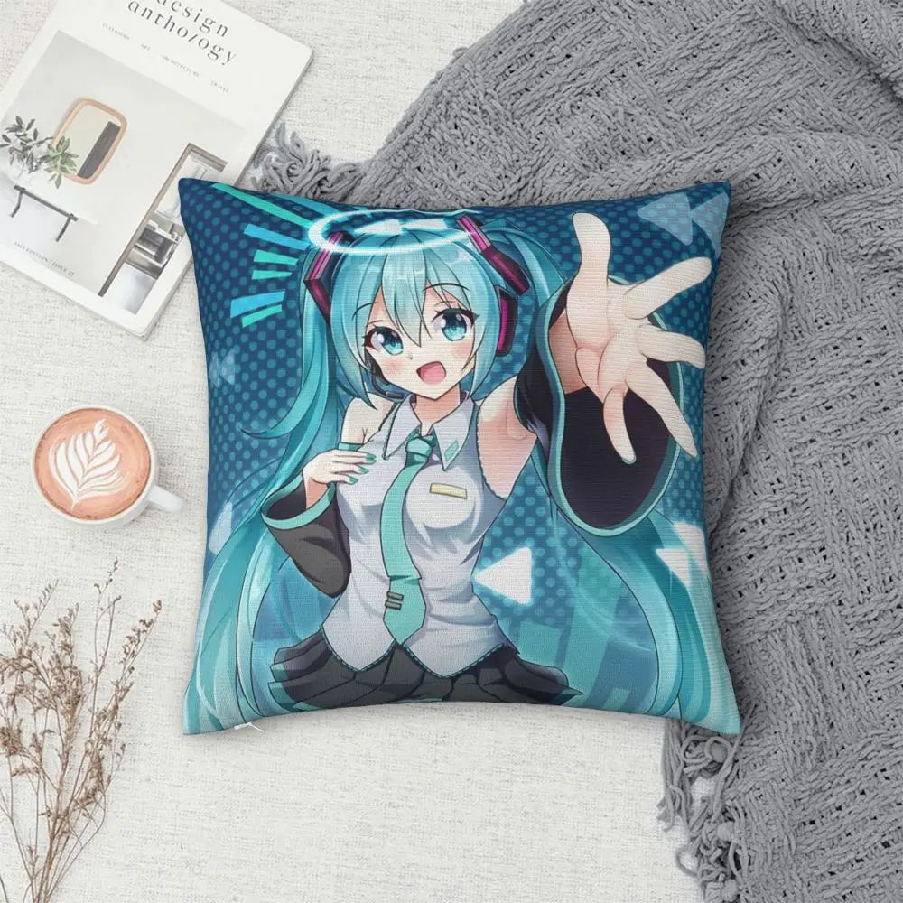 Cushion Covers Anime Hatsune Miku Pillow Case Awesome Decor Pillowcover for Living Room 40*40cm