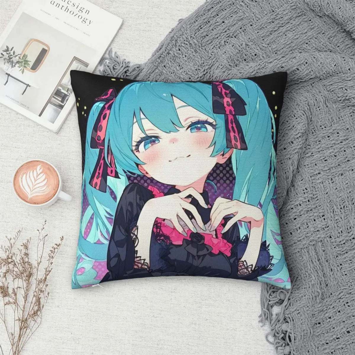 Cushion Covers Anime Hatsune Miku Pillow Case Awesome Decor Pillowcover for Living Room 40*40cm