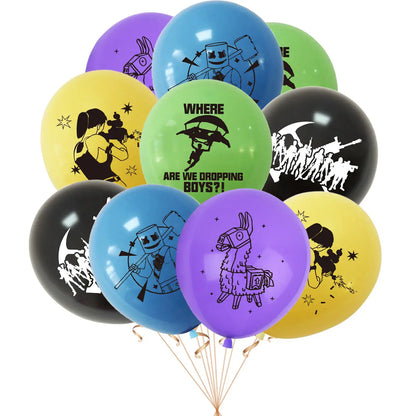 Hot Shooting Game Fortnition Birthday Decoration Disposable Tableware Plate Tablecloh Cup Baby Shower Boys Party Supplies and more