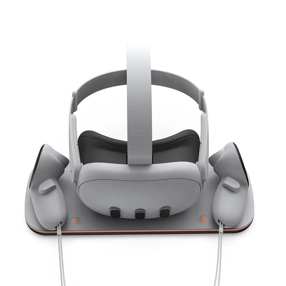 For Oculus Quest 3 VR Headset Charging Dock Dual Controller Contact Charger Stand With LED Light For Meta Quest 3 Charge Station