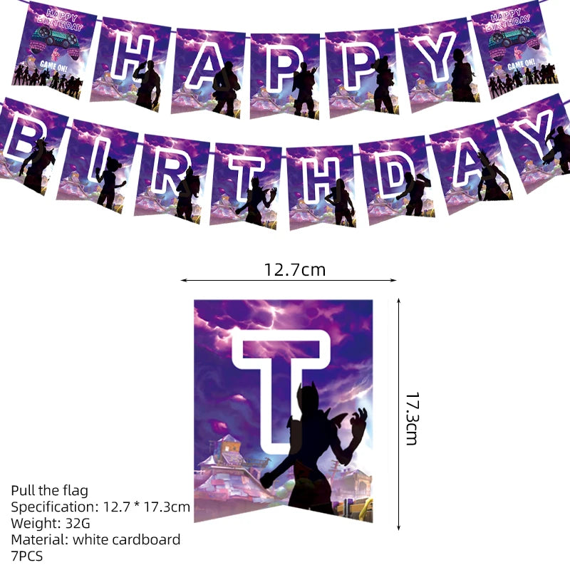 Hot Shooting Game Fortnition Birthday Decoration Disposable Tableware Plate Tablecloh Cup Baby Shower Boys Party Supplies and more