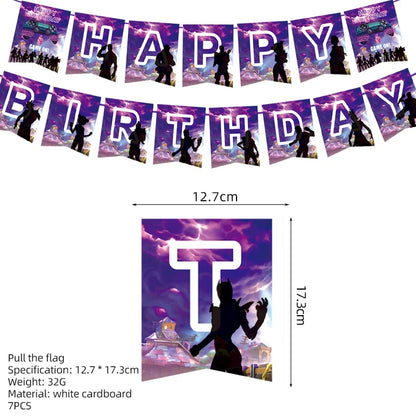 Hot Shooting Game Fortnition Birthday Decoration Disposable Tableware Plate Tablecloh Cup Baby Shower Boys Party Supplies and more