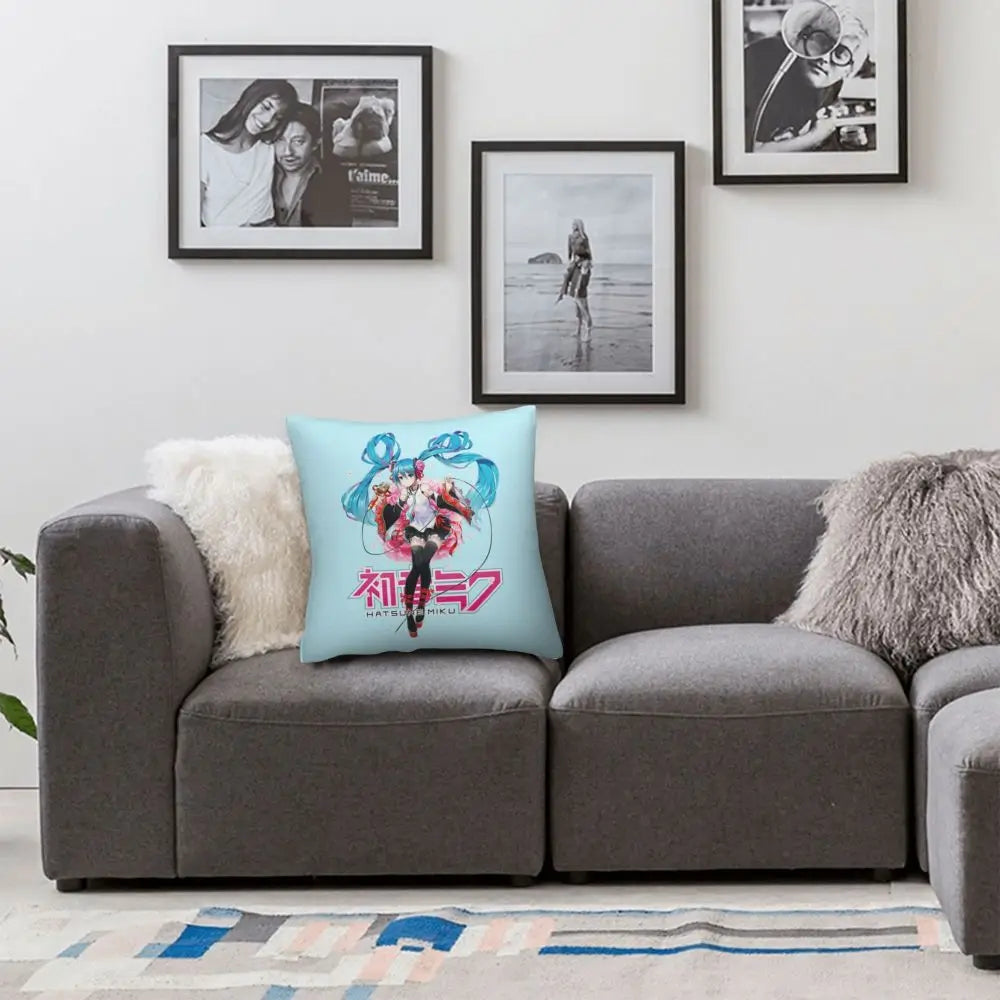 Cushion Covers Anime Hatsune Miku Pillow Case Awesome Decor Pillowcover for Living Room 40*40cm