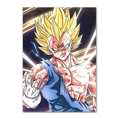 Dragon Ball Goku Van Gogh Starry Night Anime Oil Painting Poster Canvas Painting Dragon Ball Super Vegeta kid's Wall Painting