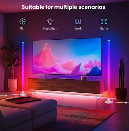 Smart RGB LED Floor Lamp Remote/Switch/APP Control USB Music Sync Corner Modern Mood Standing Light For Living Room Gaming Party