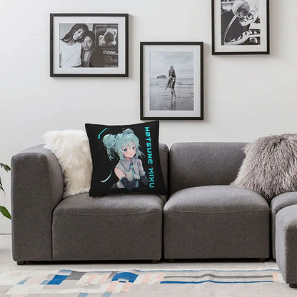 Cushion Covers Anime Hatsune Miku Pillow Case Awesome Decor Pillowcover for Living Room 40*40cm