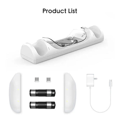 Charging Dock for Meta Quest 2 VR Headset Controller Charger Station with 2 Rechargeable Batteries and Power Adapter Accessories
