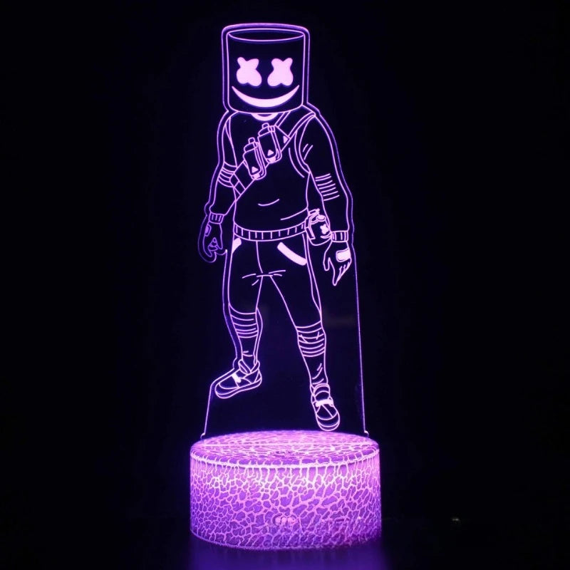 Fortnite 3D Anime Lamp Game Cosplay Patterns LED Night Light Gamer Decoration Kawaii Table Lamp Anime Room Decoration Gift Toy