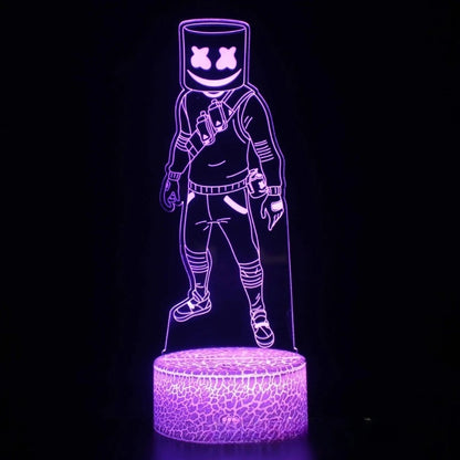 Fortnite 3D Anime Lamp Game Cosplay Patterns LED Night Light Gamer Decoration Kawaii Table Lamp Anime Room Decoration Gift Toy