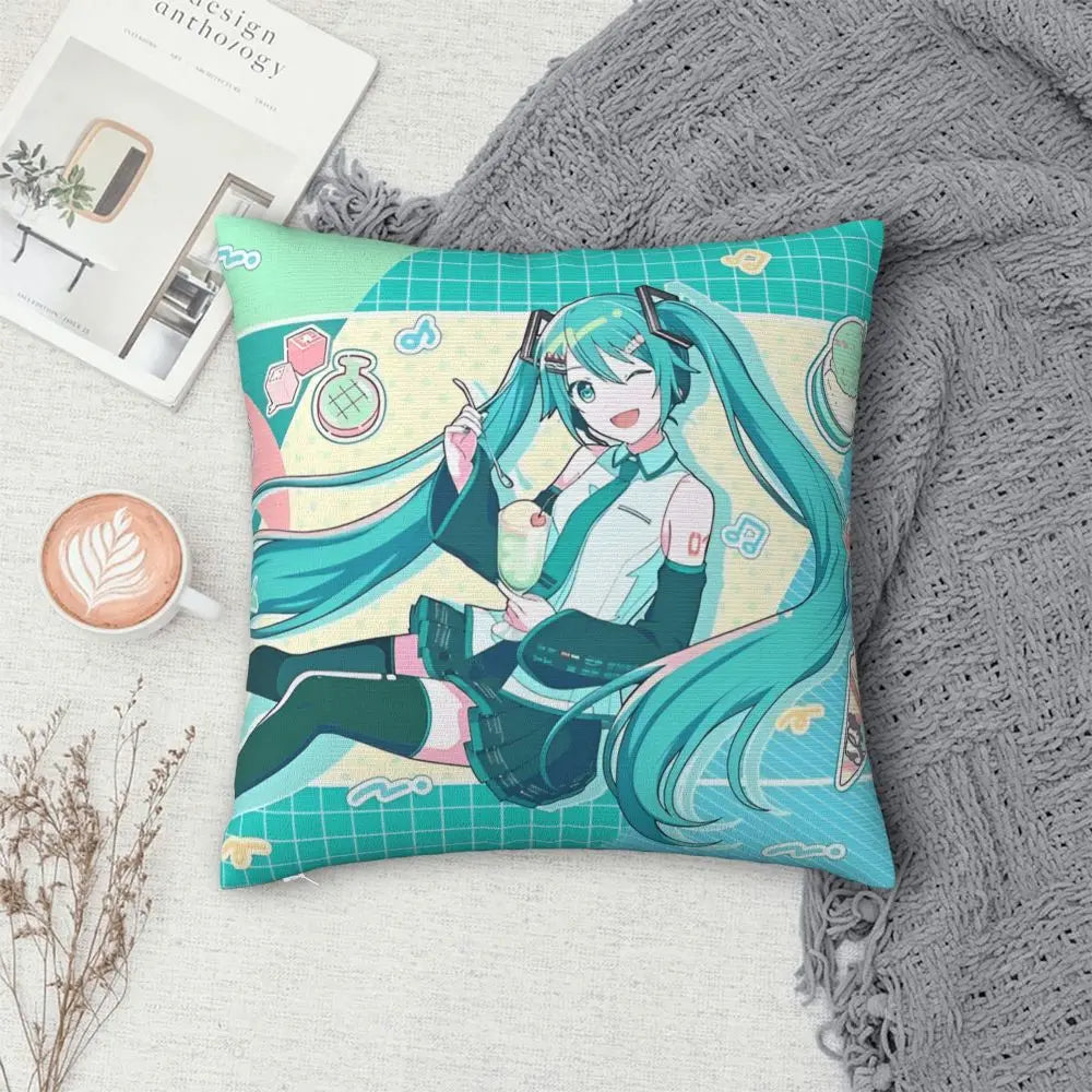 Cushion Covers Anime Hatsune Miku Pillow Case Awesome Decor Pillowcover for Living Room 40*40cm
