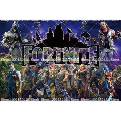 Fortnites Happy Birthday Backgrounds Anime Fortress Night Photography Backdrops Hanging Vinyl Wall Hanging Decor Party Supplies