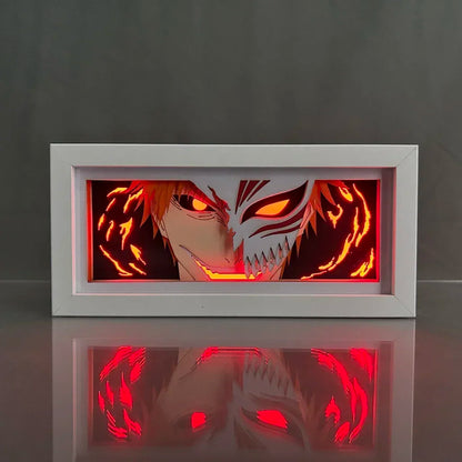 Bleach Ichigo Kurosaki 3D Anime LED Lights Box Peripherals Acrylic Cartoon Model Bedroom Decoration Lamp Desktop Ornaments Gifts