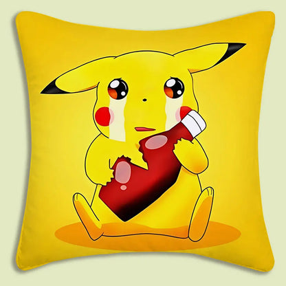Cushion Covers  Anime P-Pokemon Pillow Covers Cartoon Sofa Decorative Home Double-sided Printing Short Plush Cute Cushion Cover