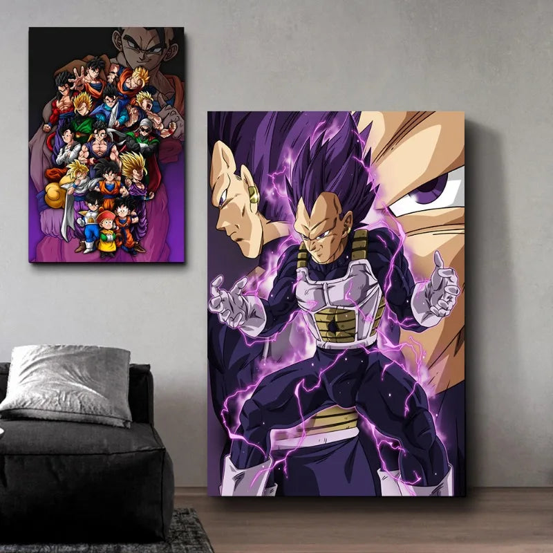 Dragon Ball Goku Van Gogh Starry Night Anime Oil Painting Poster Canvas Painting Dragon Ball Super Vegeta kid's Wall Painting